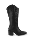 Bota Negro Alta Detalle Costura Suela Contrastante Mujer 3270323