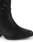 Bota Negro Alta Detalle Costura Suela Contrastante Mujer 3270323