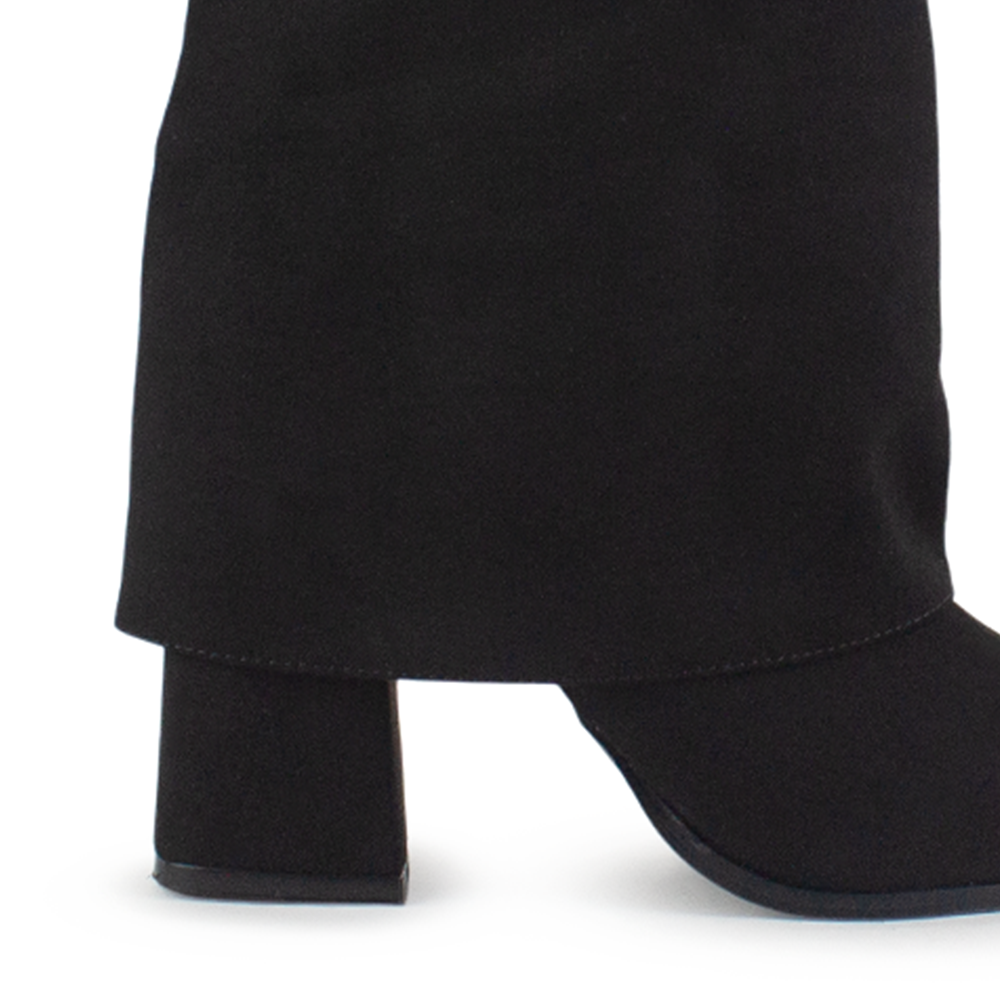 Bota Negro Mujer Moda 2 En 1 Casual Puntal Elegante Desmontable 3690124