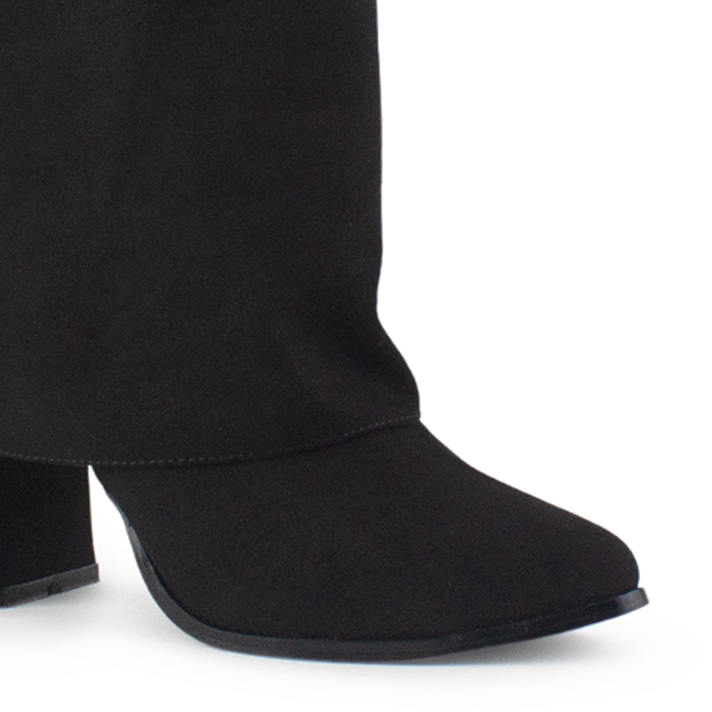 Bota Negro Mujer Moda 2 En 1 Casual Puntal Elegante Desmontable 3690124