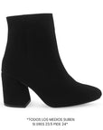 Botin Negro Tacon Grueso Punta Redonda Moda Invierno 4220029