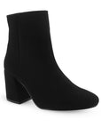 Botin Negro Tacon Grueso Punta Redonda Moda Invierno 4220029