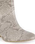 Botin Beige Tacon Grueso Punta Redonda Moda Invierno 4220038