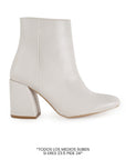 Botin Beige Tacon Grueso Punta Redonda Moda Invierno 4220039
