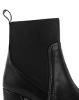Botín Negro Dama Versátil Tacón Grueso Casual Elástico Moda 4220042