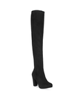 Bota Negro Larga Strech Mujer Casual Tacon Alto Moda Para Dama 4040600