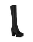 Bota Negro Larga Mujer Casual Tacon Ancho Strech Moda Dama 4040711