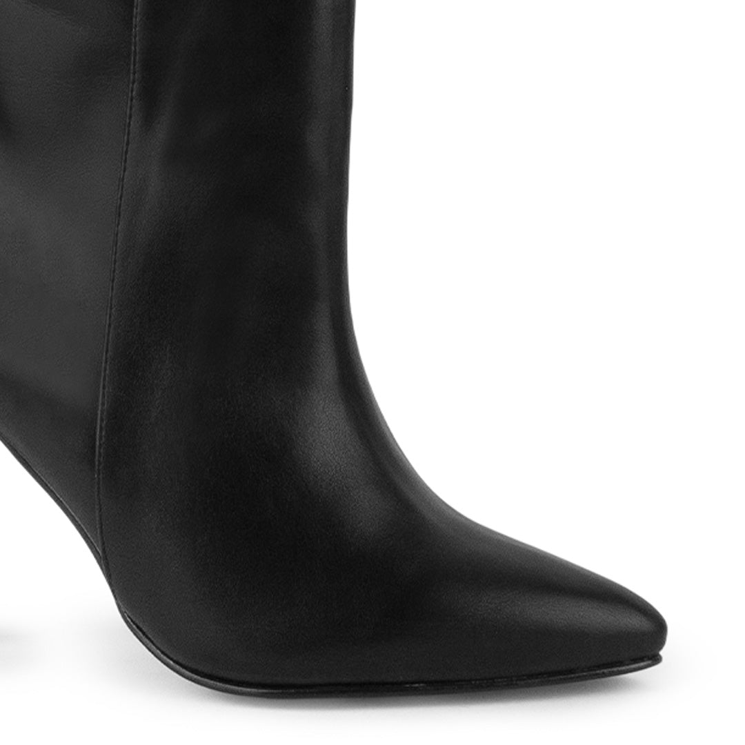 Bota Negro Mujer Puntal Tacon Delgado Botin Formal Dama Casual 4040805