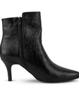 Bota Negro Corta Tacon Delgado Puntal Elegante Botin Moda 4040806