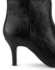 Bota Negro Corta Tacon Delgado Puntal Elegante Botin Moda 4040806
