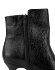 Bota Negro Corta Tacon Delgado Puntal Elegante Botin Moda 4040806
