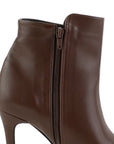 Bota Cafe Mujer Puntal Tacon Delgado Botin Formal Dama Casual 4040810