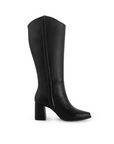 Botas Negro Mujer Alta Estilo Lisa Tacón Grueso Moda Casual 4760100
