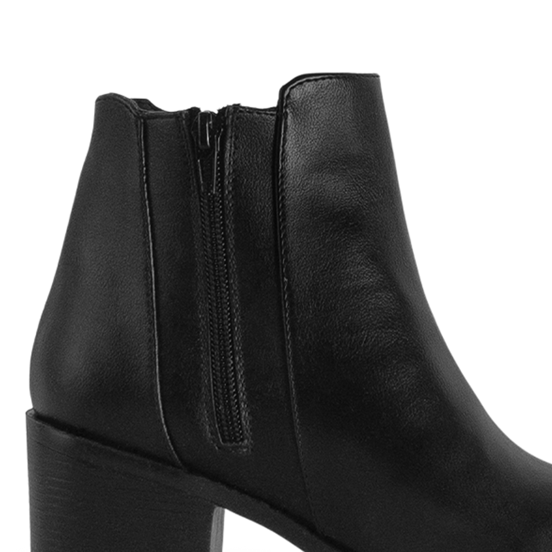 Botín Negro Mujer Estilo Casual Trenzado Tacón Bajo Grueso Moda 4760103