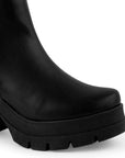 Bota Negro Mujer Tacon Grueso Suela Tratorada Detalle Cadenas 4760088