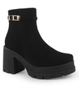 Botines Negro Plataforma Alta Mujer Tacon Ancho Confortable Moda 4760089