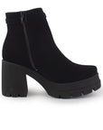 Botines Negro Plataforma Alta Mujer Tacon Ancho Confortable Moda 4760089
