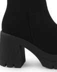 Botines Negro Plataforma Alta Mujer Tacon Ancho Confortable Moda 4760089