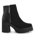 Botin Negro Mujer Casual Cierres Laterales Tacon Grueso Moda 4760092