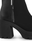 Botin Negro Mujer Casual Cierres Laterales Tacon Grueso Moda 4760092