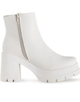 Botin Beige Mujer Casual Cierres Laterales Tacon Grueso Moda 4760093