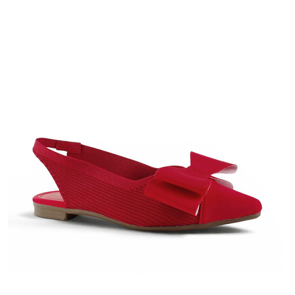 vista diagonal en flats para mujer rojos de piso 