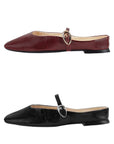 Duo de flats vino y negros con talón descubierto y correa ajustable | Mod.340D3051-3052