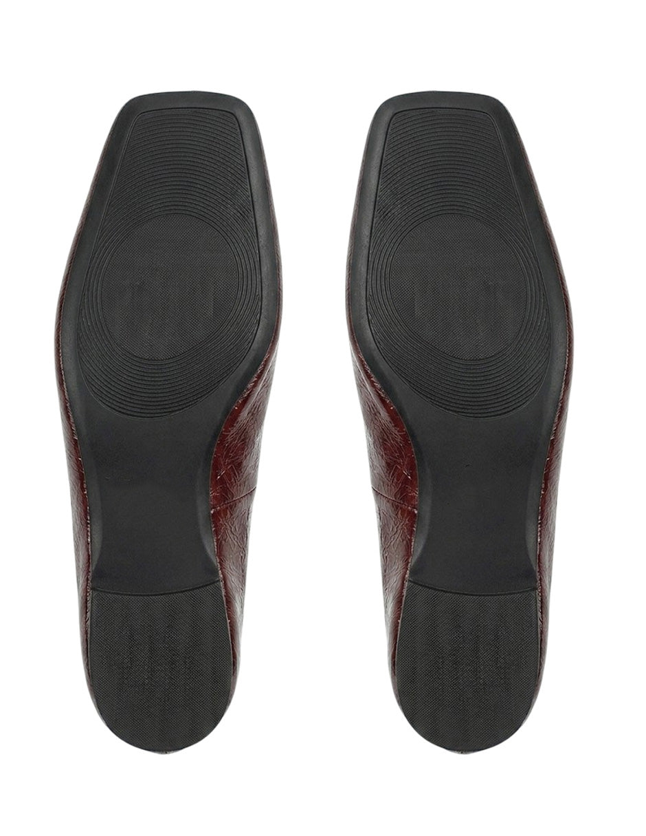 Duo de flats vino y negros con talón descubierto y correa ajustable | Mod.340D3051-3052