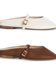 Duo de balerinas tipo mules cafés y beige con pulsera decorativa | Mod.340D3095-3096
