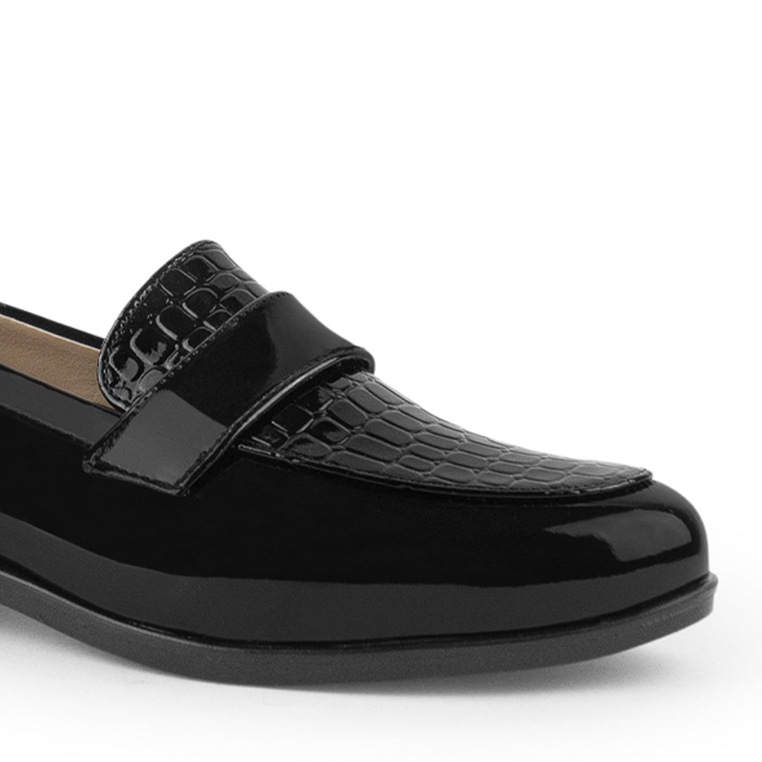 Mocasin Negro Mujer Textura Tacon Bajo Elegante Casual Moda Dama 3510195