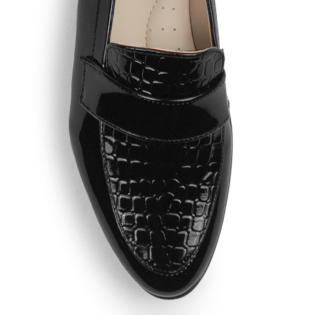 Mocasin Negro Mujer Textura Tacon Bajo Elegante Casual Moda Dama 3510195