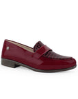 Mocasin Vino Mujer Textura Tacon Bajo Elegante Casual Moda Dama 3510196