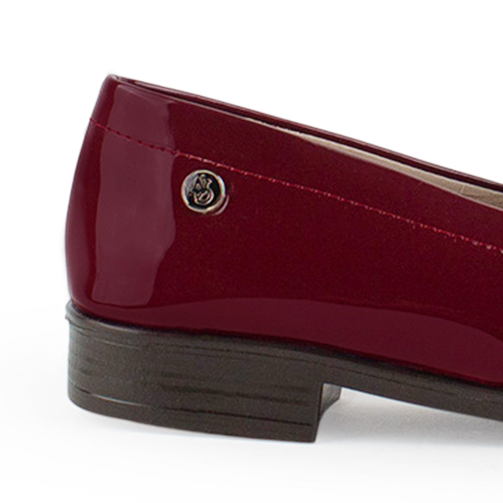 Mocasin Vino Mujer Textura Tacon Bajo Elegante Casual Moda Dama 3510196