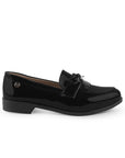 Mocasin Negro De Vestir Para Mujer Con Moño Casual Elegante 3510197