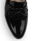 Mocasin Negro De Vestir Para Mujer Con Moño Casual Elegante 3510197
