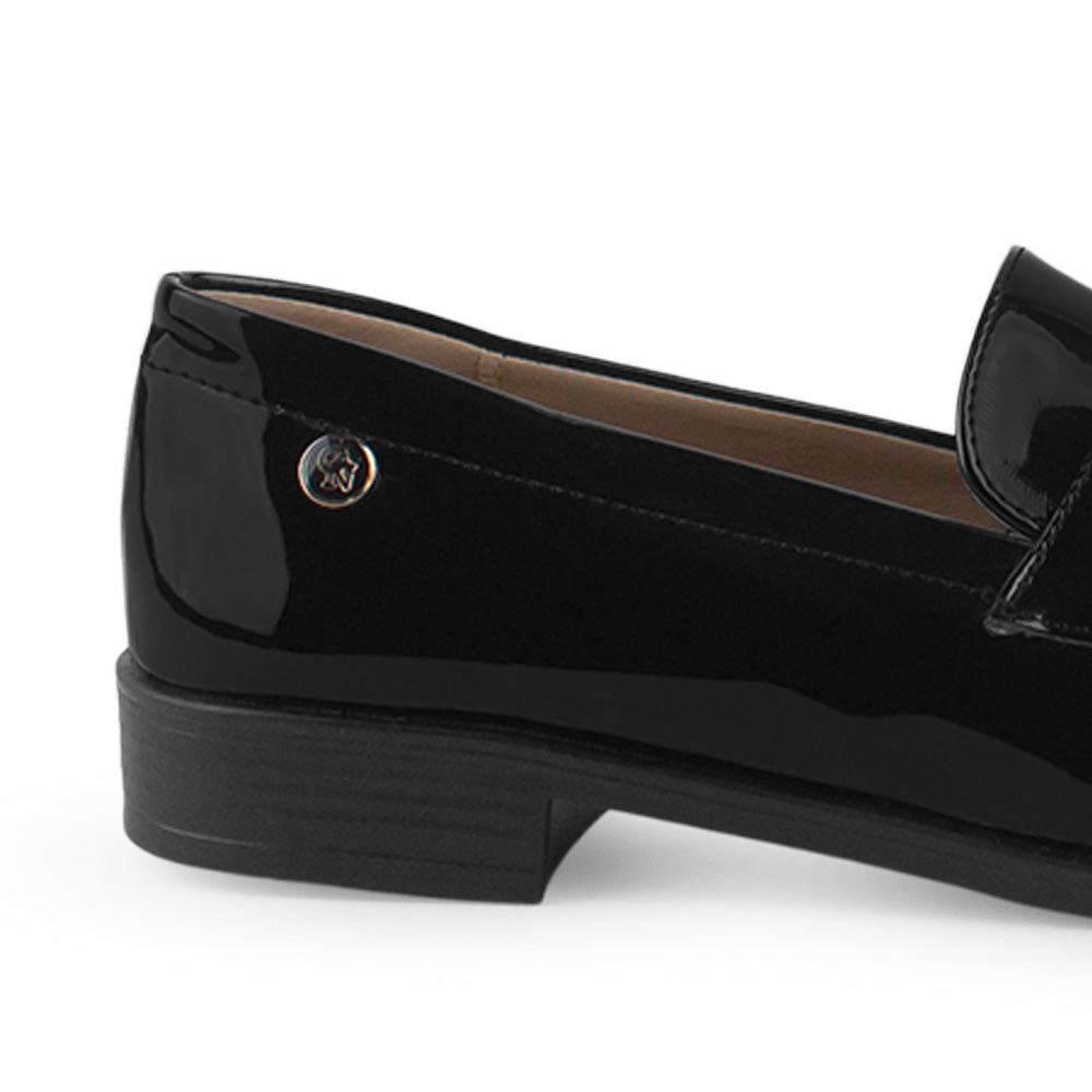 Mocasin Negro De Vestir Para Mujer Con Moño Casual Elegante 3510197