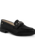 Zapatos Negro Mujer Mocasin Elegante Comodo Herraje Metalico 3510198