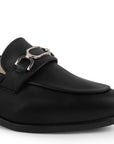 Zapatos Negro Mujer Mocasin Elegante Comodo Herraje Metalico 3510198