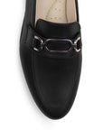 Zapatos Negro Mujer Mocasin Elegante Comodo Herraje Metalico 3510198
