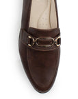 Zapatos Cafe Mujer Mocasin Elegante Comodo Herraje Metalico 3510199