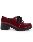 Mocasin Vino Tacon Bajo Con Lazo Decorativo Moda Casual 4290075