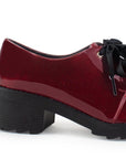 Mocasin Vino Tacon Bajo Con Lazo Decorativo Moda Casual 4290075