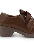 Mocasin Cafe Tacon Bajo Con Lazo Decorativo Moda Casual 4290077