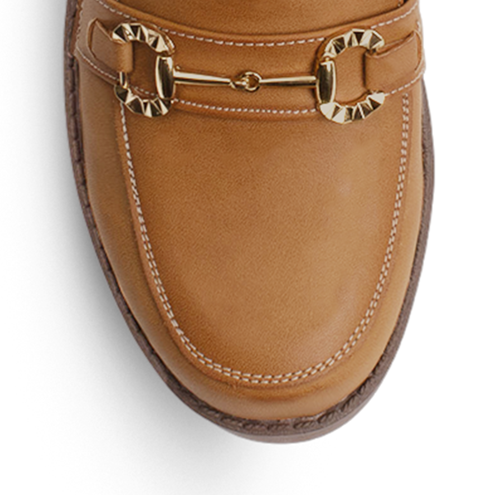 Mocasin Cafe Dama Herraje Moda Casual Zapato Para Mujer Tacon 4290080