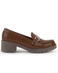 Mocasin Cafe Dama Herraje Moda Casual Zapato Para Mujer Tacon 4290081
