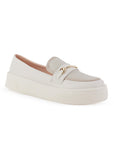 Mocasin Beige Mujer Casual Plataforma Herraje Moda Zapato Dama 4820052