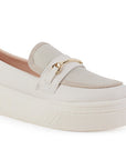 Mocasin Beige Mujer Casual Plataforma Herraje Moda Zapato Dama 4820052