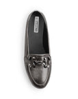 Mocasin Gris Casual Herraje Moda Mujer Plano Zapato Dama Formal 3402866