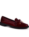 Mocasin Vino Dama Puntal Elegante Moño Zapato Para Mujer 4030123