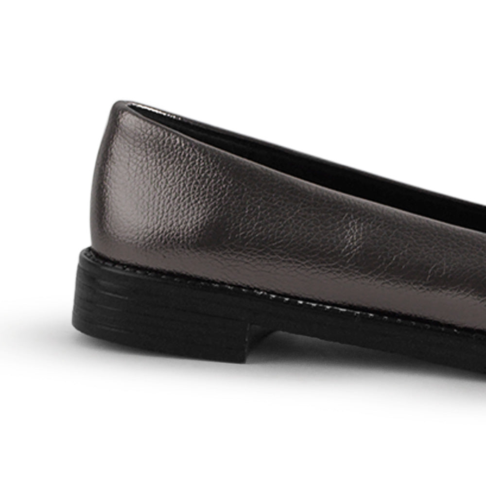 Mocasín Gris Mujer Piso Casual Puntal Elegante Moda Dama 4030127